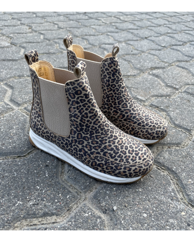 Støvlet med elastik Leopard/Brown