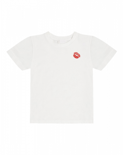 Lala Berlin T-shirt Cara Lips Hvid