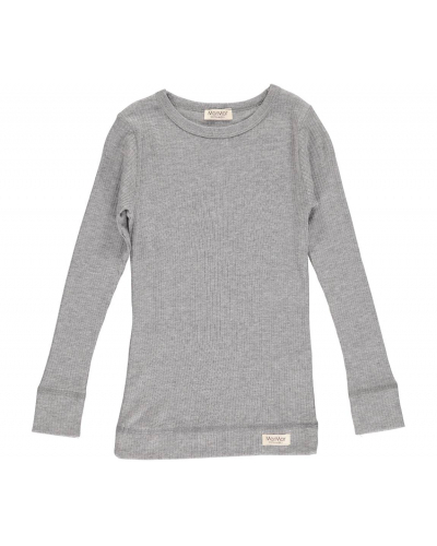 Plain T-shirt LS Modal Grey Melange