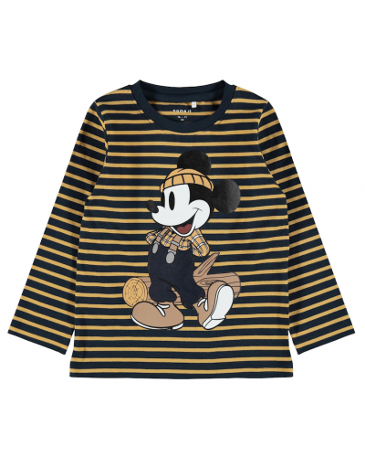 Langærmet bluse med Mickey Mouse print