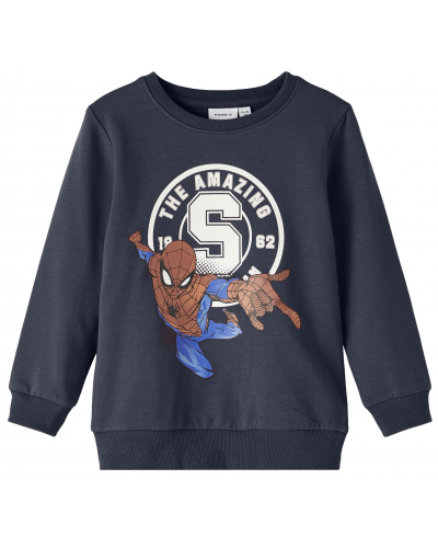 Sweatshirt dark shapphire med Spiderman print