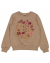 Sweatshirt Flower Circle Embroidery Khaki Melange